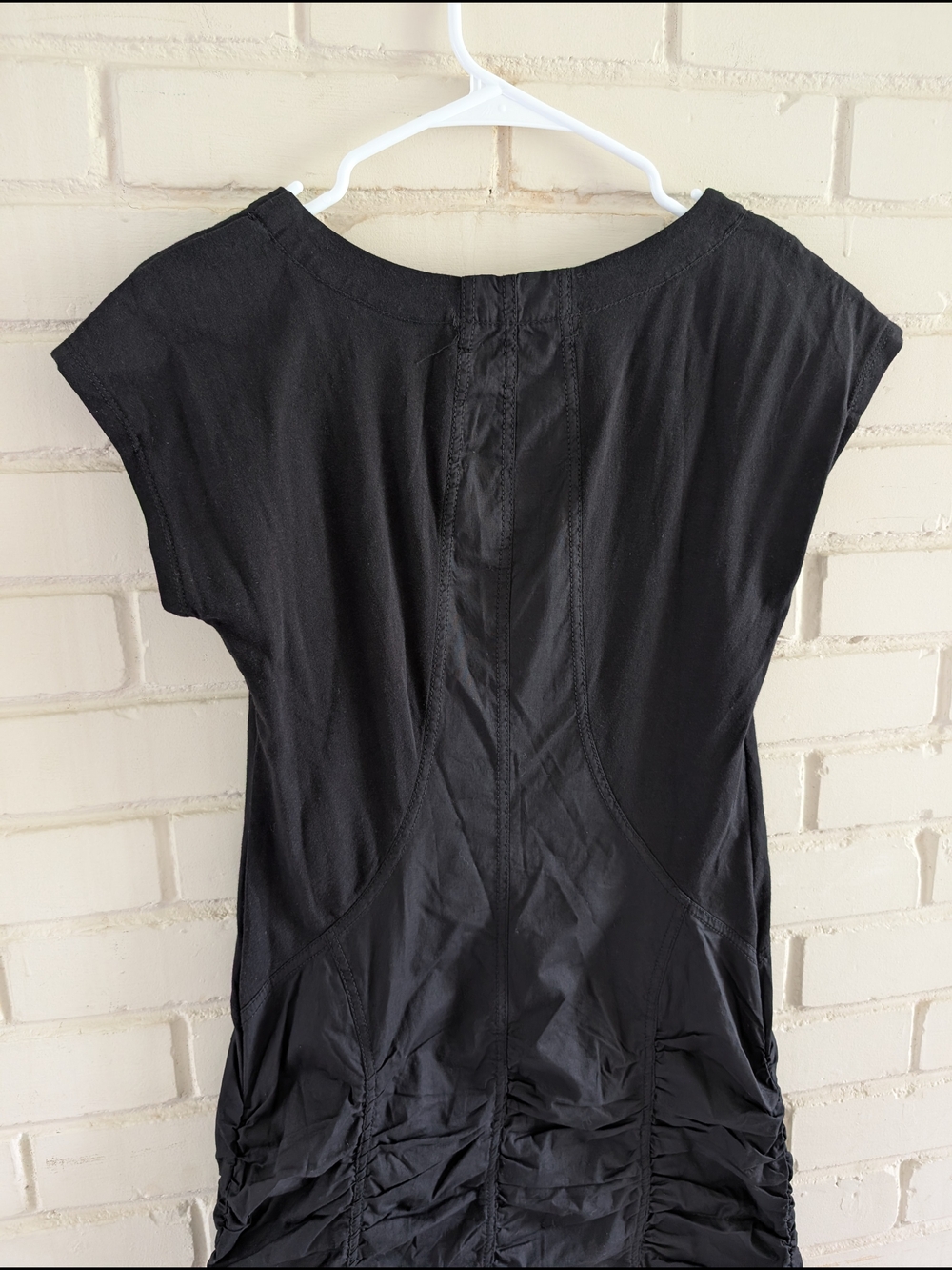 XCVI Wearables XS Black Aviana Ruched Cap-Sleeve Dress NWT - Picture 8 of 8